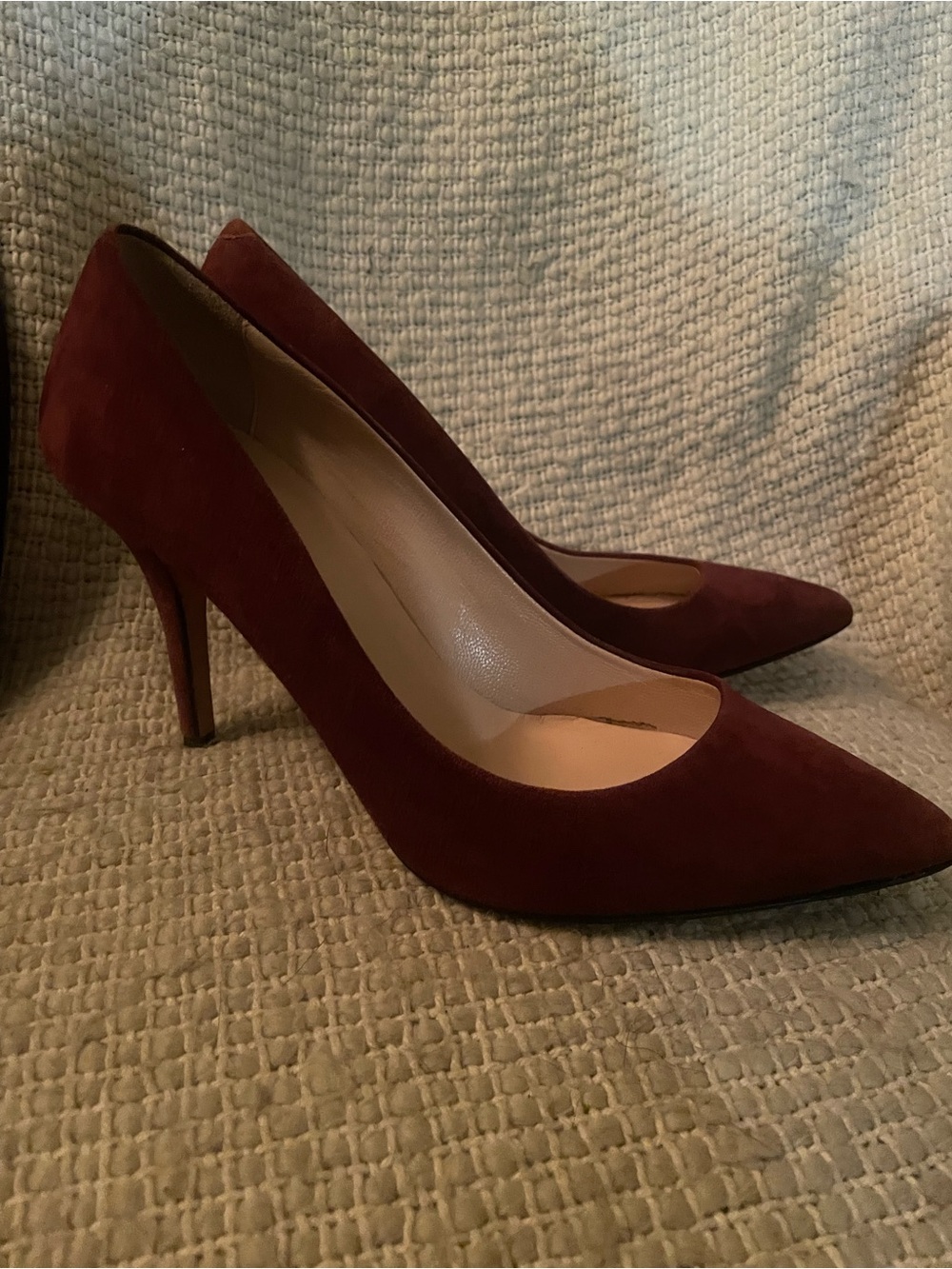 Club Monaco Pointed-Toe Suede High Heels in brown